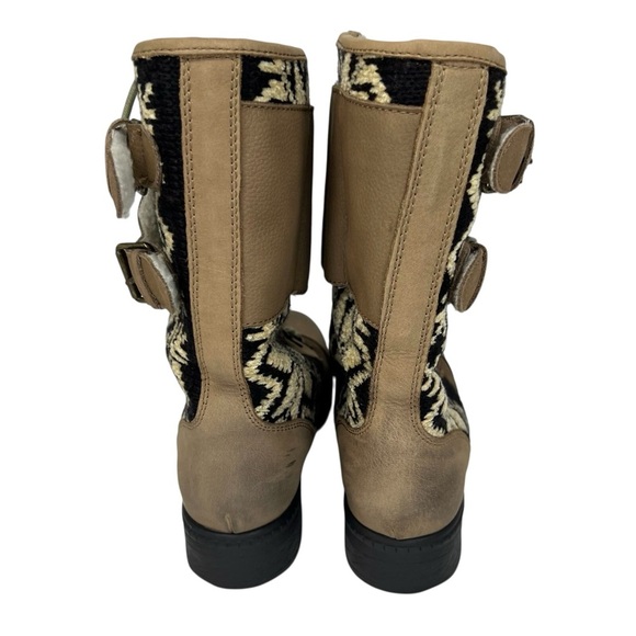 Kelsi Dagger Brown Ilya Womens Leather Block Heel Size 8 Mid Calf Sherpa Boots - Picture 7 of 9